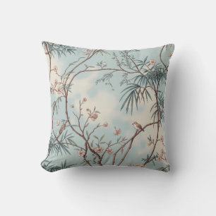 Sky Blue Bird & Blossom Botanisch Kussen