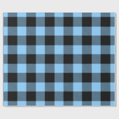 Sky Blue Black Huge Buffalo Pset Lumberjk Tartan Cadeaupapier (Vlak)