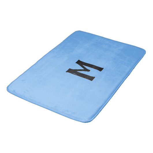 Sky Blue Black Monogram Badmat (Gekanteld)