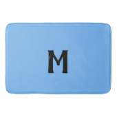Sky Blue Black Monogram Badmat (Voorkant)