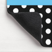 Sky Blue Black White Polka Dot Monogram Muismat (Hoek)
