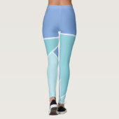 Sky Blue & blauwgroen stijlvolle gradiënt monochro Leggings (Achterkant)