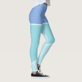 Sky Blue & blauwgroen stijlvolle gradiënt monochro Leggings (Rechts)