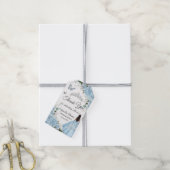 Sky Blue Bloemen Prinses Jurk Zilver Quinceañera Cadeaulabel (Met Touw)