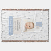 Sky Blue Boho Baby's 1st Photo Christmas Deken (Voorkant)
