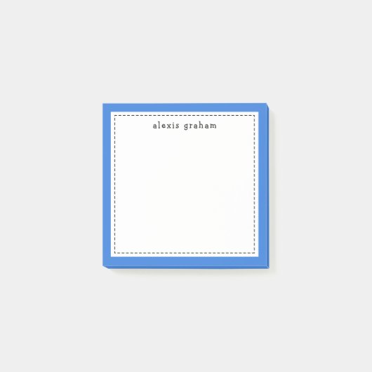 Sky Blue Border Add Name Personalized Post-it® Notes (Voorkant)