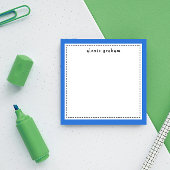 Sky Blue Border Add Name Personalized Post-it® Notes
