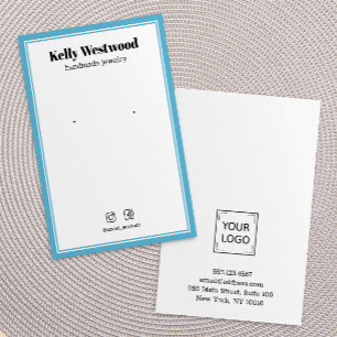 SKY BLUE BORDER OORBEL DISPLAY LOGO SOCIAAL PICTOG VISITEKAARTJE