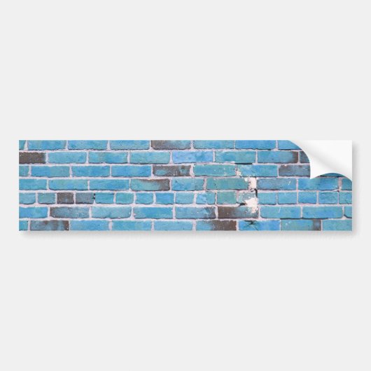 Sky Blue  Brick Wall textuur Bumpersticker (Voorkant)