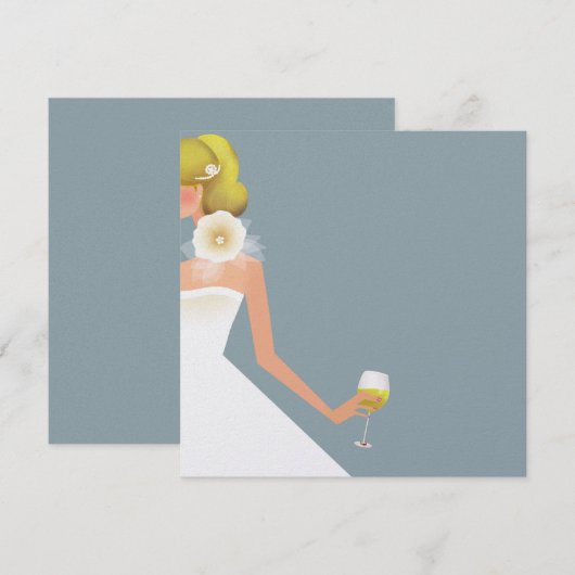 sky blue bridal - doucheuitnodiging kaart (Voorkant / Achterkant)