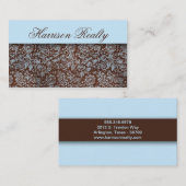 Sky Blue Brown Roos Damask Lace Visitekaartjes (Voorkant / Achterkant)