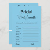 Sky Blue Bruids Word Scramble spel Kaart (Voorkant / Achterkant)