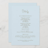 Sky Blue bruiloft details behuizing Kaart (Voorkant / Achterkant)