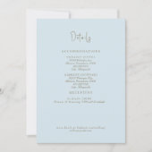 Sky Blue Bruiloft Details II Behuizing Kaart (Voorkant)