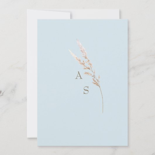 Sky Blue Bruiloft Details II Behuizing Kaart (Achterkant)