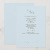 Sky Blue Bruiloft Details II Behuizing Kaart (Voorkant / Achterkant)