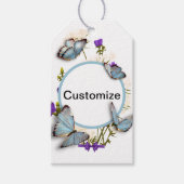 Sky Blue Butterflies Cadeau Custom Label Cadeaulabel (Voorkant)