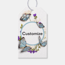 Sky Blue Butterflies Cadeau Custom Label