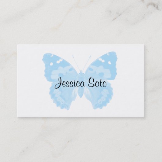 Sky Blue Butterfly - Aangepaste Visitekaartjes (Voorkant)
