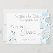 Sky Blue Butterfly Chrysanthemum Save the Date (Voorkant)