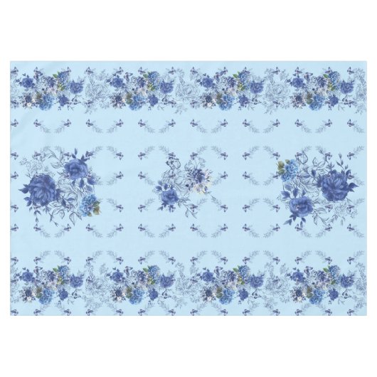 Sky Blue Butterfly Flower Medow Tafelkleed (Voorkant (Horizontaal))