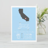Sky Blue California Wedding Invitation Kaart (Staand voorkant)