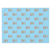 Sky Blue Chili Feliz Navidad Pattern Tafelkleed (Voorkant (Horizontaal))