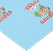 Sky Blue Chili Feliz Navidad Pattern Tafelkleed (Gekanteld)