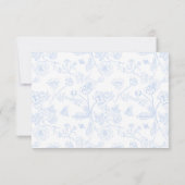 Sky Blue Chinoiserie Bruiloft QR Code RSVP Kaartje (Achterkant)