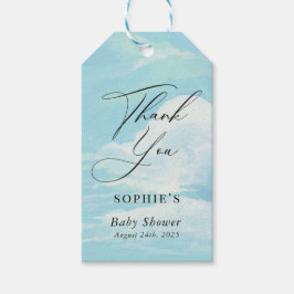 Sky Blue Cloud Baby shower Hartelijk dank Cadeaulabel