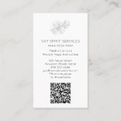 *~* Sky Blue Clouds QR Flowers Glitter Shimmer Visitekaartje (Achterkant)