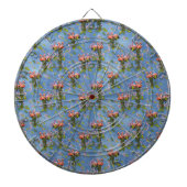 Sky blue cloudy and Flamingo's Repeat Print Dartbord (Voorkant)