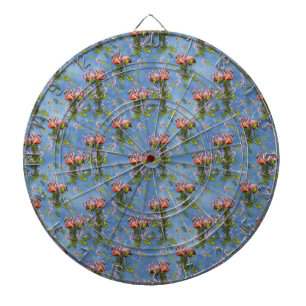 Sky blue cloudy and Flamingo's Repeat Print Dartbord