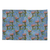 Sky blue cloudy and Flamingo's Repeat Print Kussensloop (Achterkant)