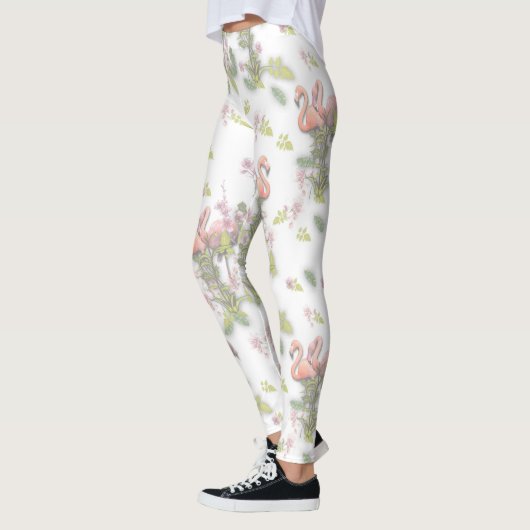Sky blue cloudy and Flamingo's Repeat Print Leggings (Links)