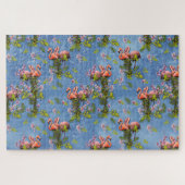 Sky blue cloudy and Flamingo's Repeat Print Legpuzzel (Horizontaal)