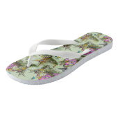Sky blue cloudy and Flamingo's Repeat Print Teenslippers (Schuin)