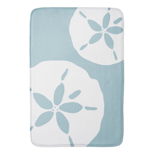 Sky Blue Coastal Beach nautische zand dollar Badmat (Voorkant Verticaal)