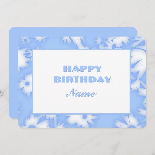 Sky Blue Color Me Daisies Verjaardag Kaart (Voorkant / Achterkant)