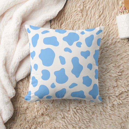 Sky Blue Cow Print Decorative Pillow Kussen (Deken)
