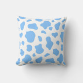 Sky Blue Cow Print Decorative Pillow Kussen (Voorkant)