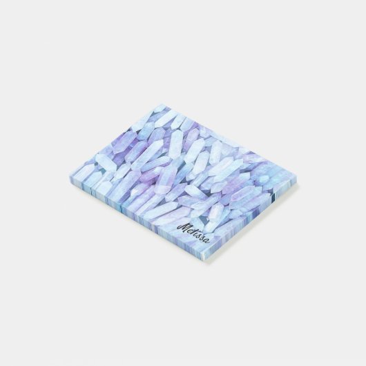 Sky Blue Crystals Persoonlijke naam Post-it® Notes (Schuin)