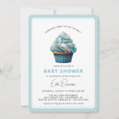 Sky Blue Cupcake | Dessert thema Boy Baby shower Kaart (Voorkant)