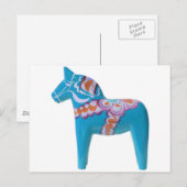 Sky Blue Dala Horse Briefkaart (Voorkant / Achterkant)