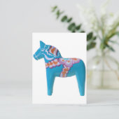 Sky Blue Dala Horse Briefkaart (Staand voorkant)