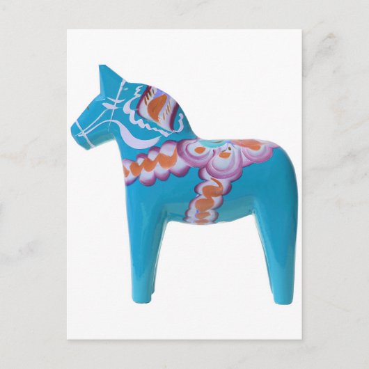 Sky Blue Dala Horse Briefkaart (Voorkant)