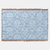 Sky Blue Damask Deken (Voorkant)
