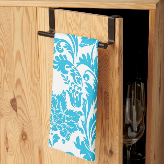 Sky Blue Damask Theedoek (Derde Gevouwen)