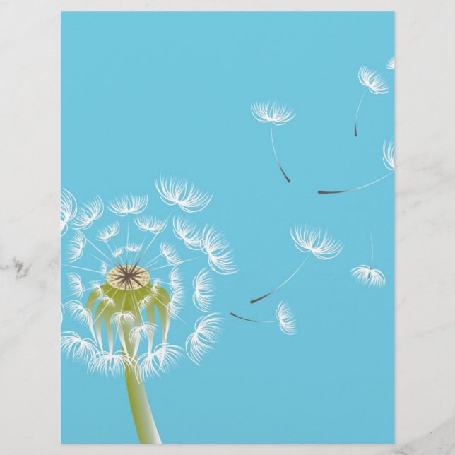 Sky Blue dandelion florale natuur (Voorkant)