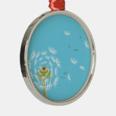 Sky Blue dandelion florale natuur Metalen Ornament (Rechts)